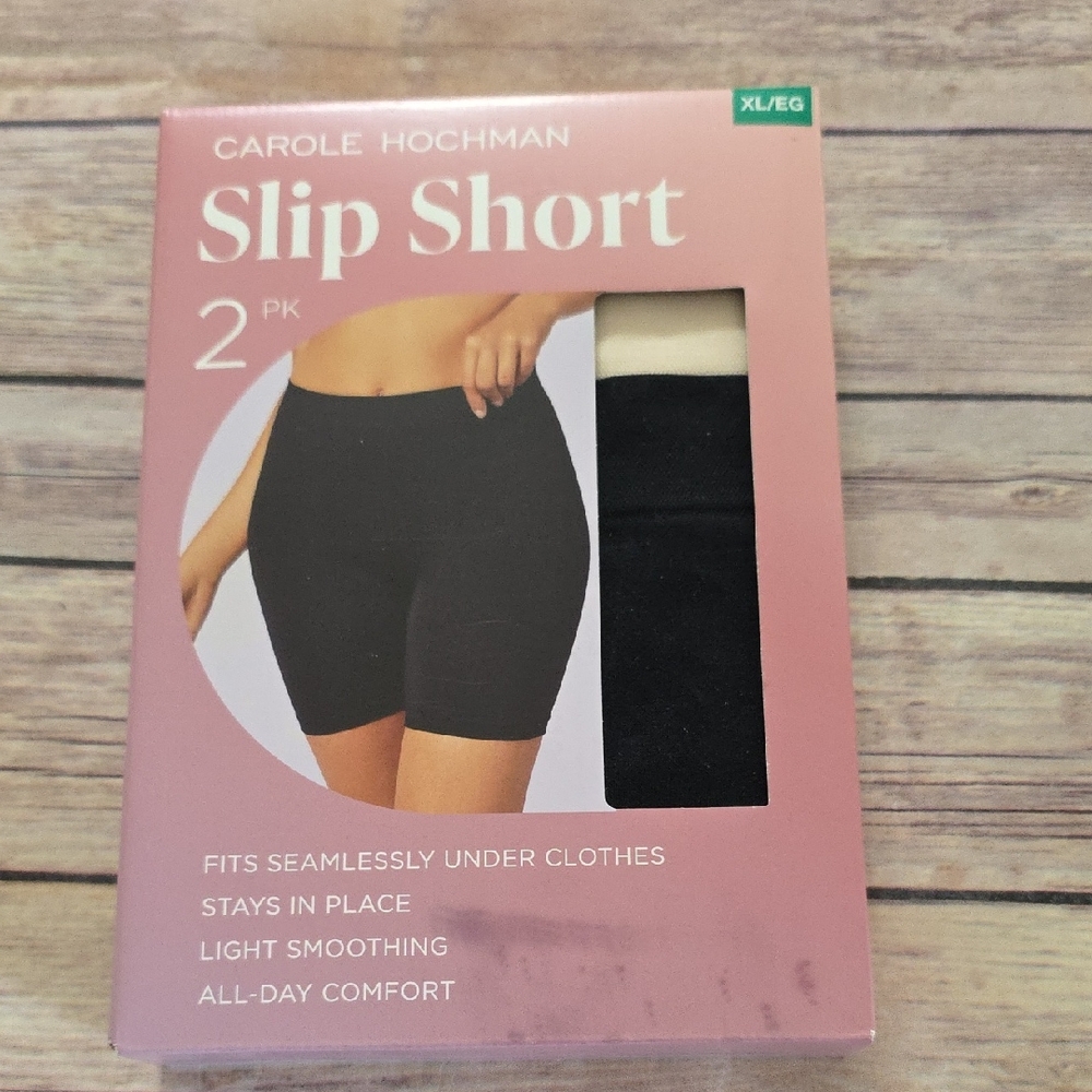 Midnight by Carole Hochman Black and White Slip Shorts